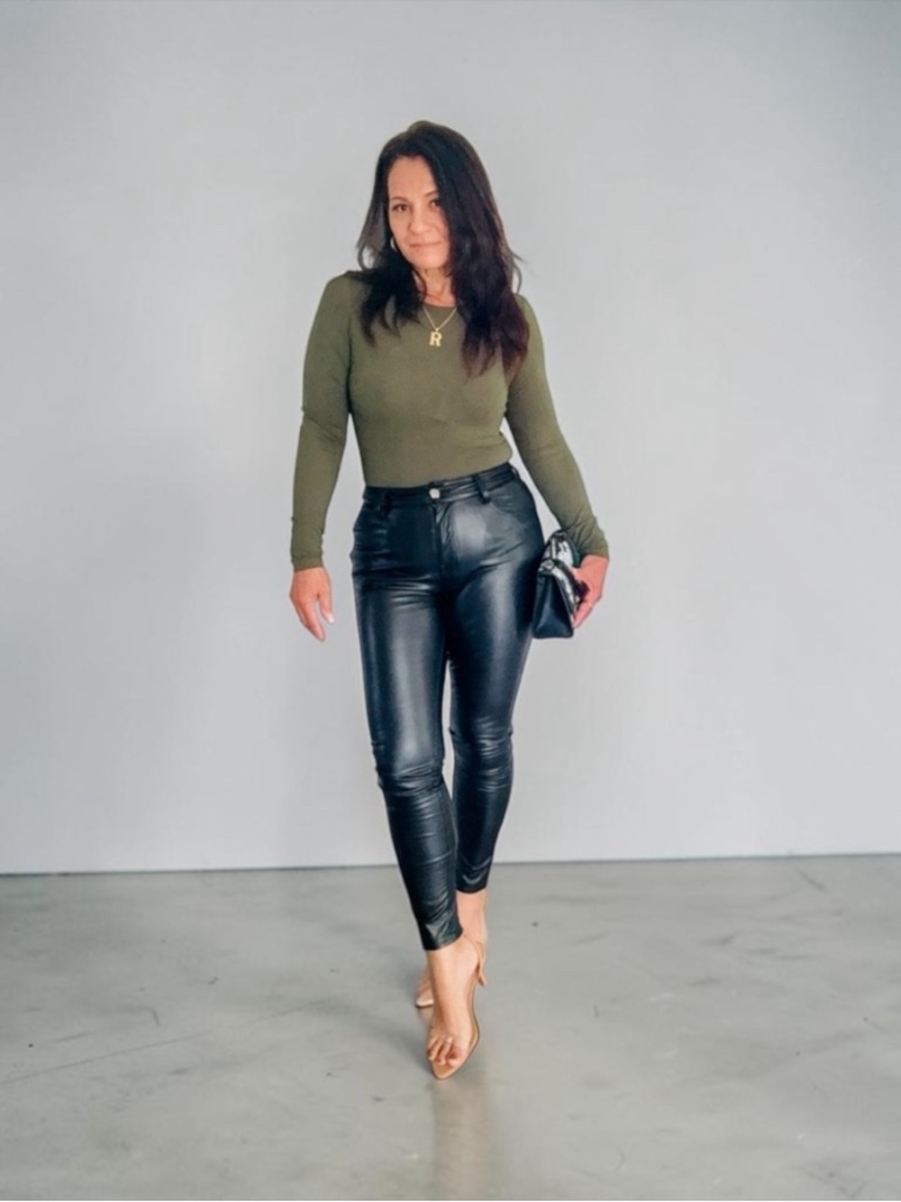 Olive Green Longsleeve Bodysuit Medium